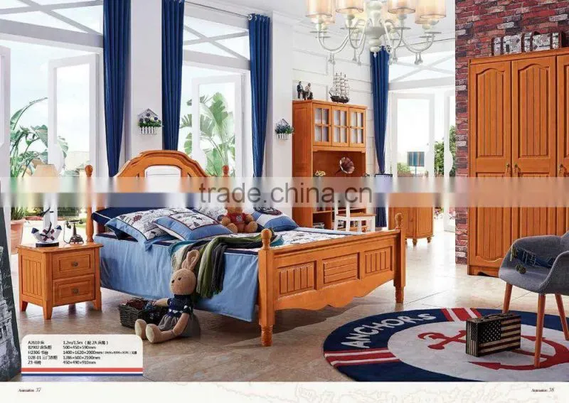 2016 Foshan New model solid wood kids bed with high quality A2609-2611
