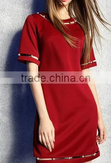 fashion office lady maxi beaded dress