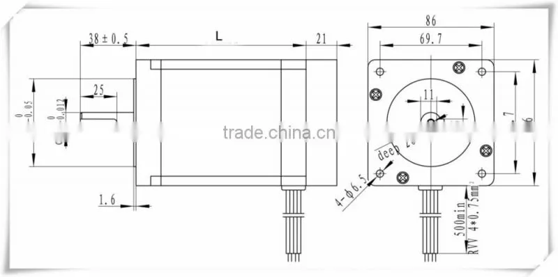 Hybrid closed loop stepper motor nema 34