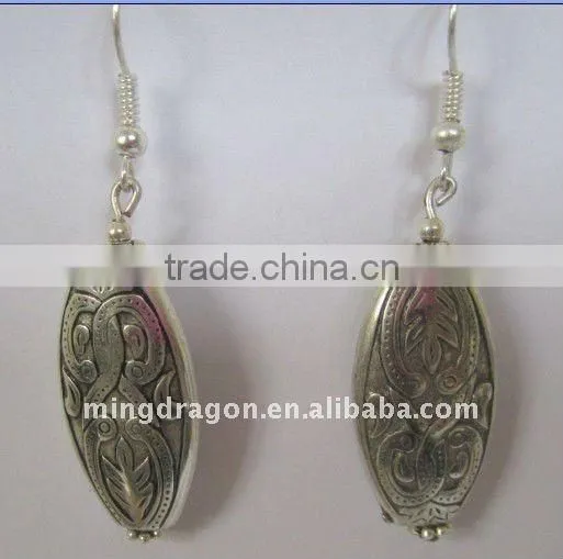 CHINESE TIBET SILVER EARRING EARDROP