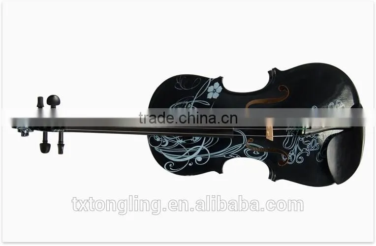 Handmade Student Violin With Flower Design TL-HB1314