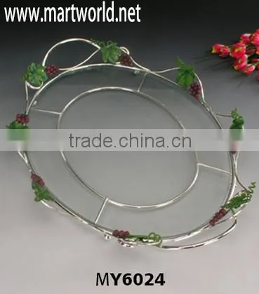 Delicate basket shape cake stand/transparent glass cake stand for wedding decoration &party &event(MY6461)