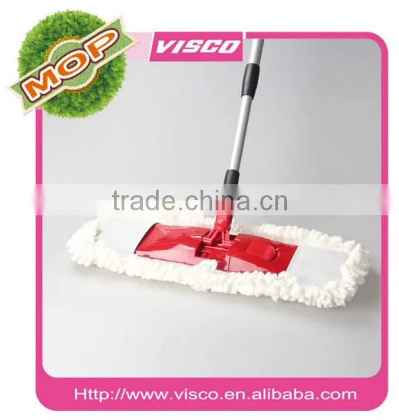 quickly dry micro fiber and ABS flat 45 cm lobby mop with ss telescopic pole