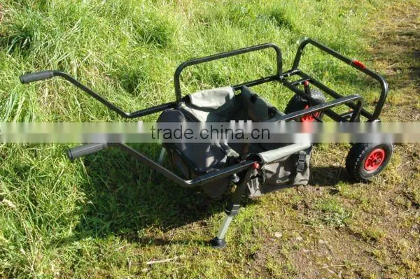 high quality double wheels folding fishing trolley