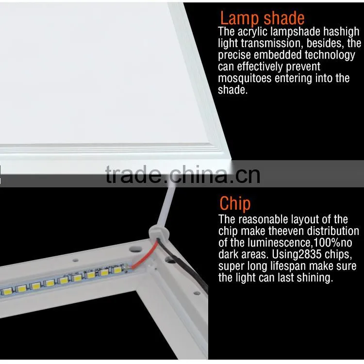 Aluminum super bright 36w led panel light 300x1200