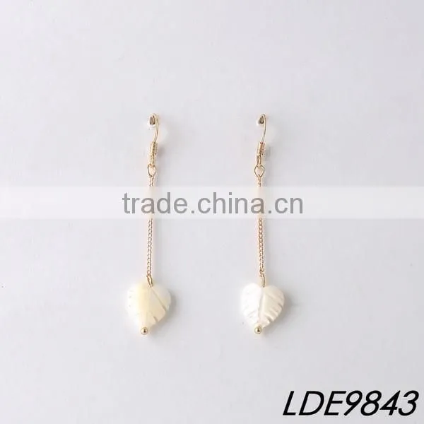 White heart earring star shaped adorable dangle earrings