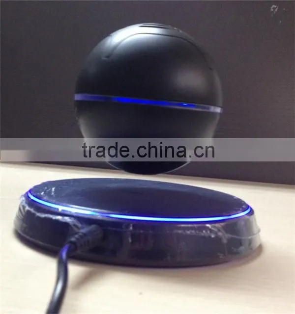 Factory supply mini portable magnetic levitating led light bluetooth speaker