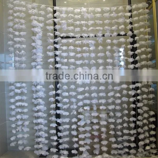 2016 new product white polyester flower curtain for party and home decoration