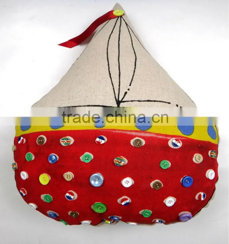 Sewed by hand stitch house cushion