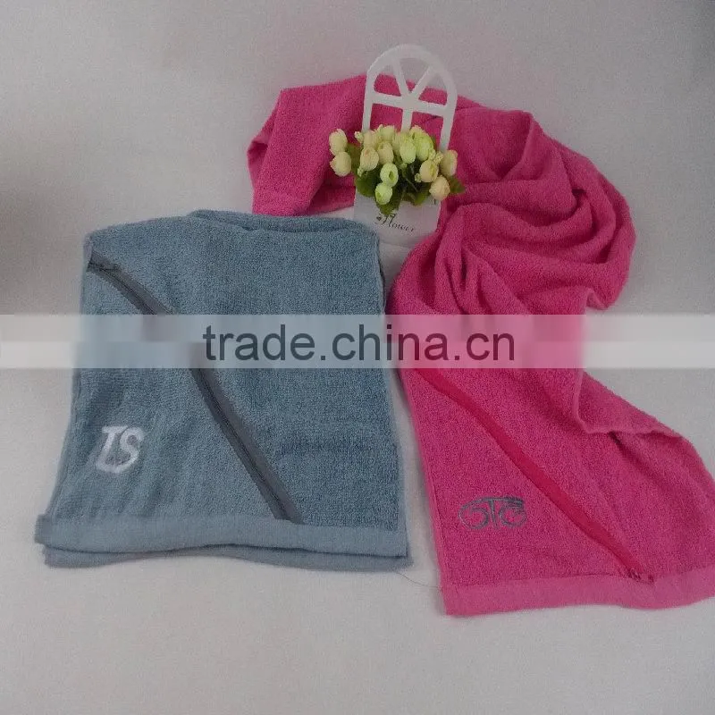 Pure cotton gym towel with zip lock microfiber beach towel