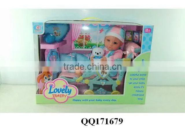 14" Lovely baby doll with 4-sound IC-papa,mama,cry laugh