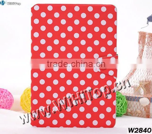 High Quality Cute Look Polka Dots Leather Stand Case with Wake-up & Sleep Function,Polka Dots Case for iPad Mini 7.9' Mix Colors