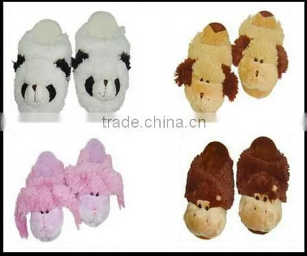 Soft Plush Material,Fashion Cute Plush animal Slippers
