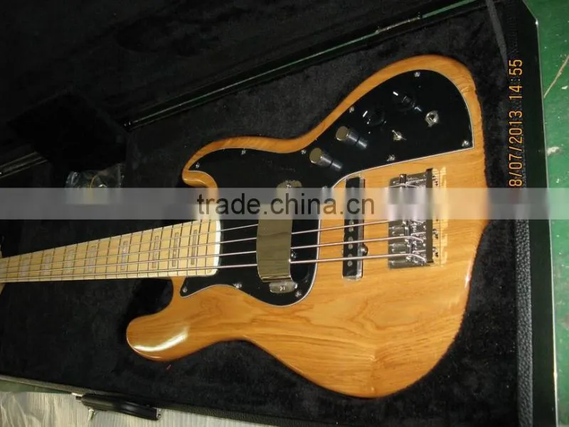 Ash body bolt-on 5 string electric bass guitar maple neck and fingerboard