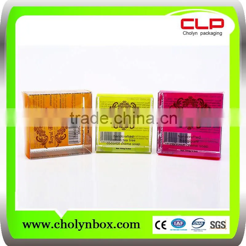 2016 PVC plastic floding packaging clear soap box with low price