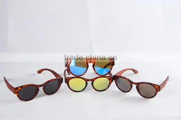 2015 High quality FDA natural bamboo acetate sunglasses