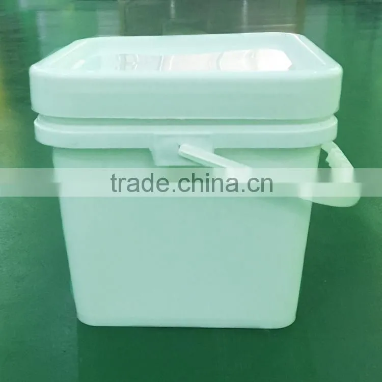 8L food transparent square plastic paint bucket with lid