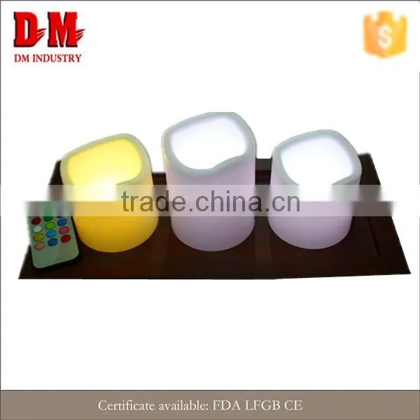 flameless pillar 3PC LED candles with remote control