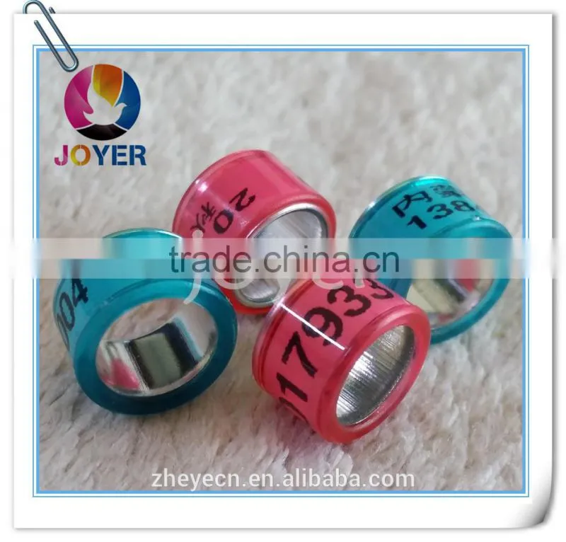 height 7mm for pigeon ring aluminum with pladtic racing pigeon ring 2015