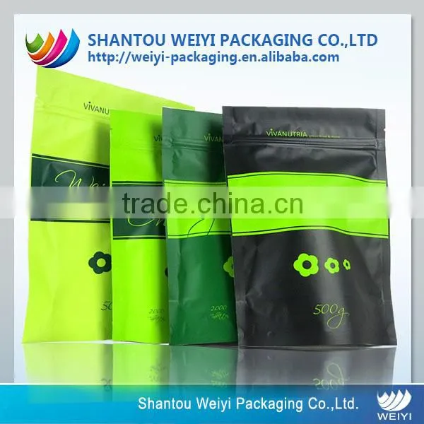 custom stand up organic empty tea bags with logo print
