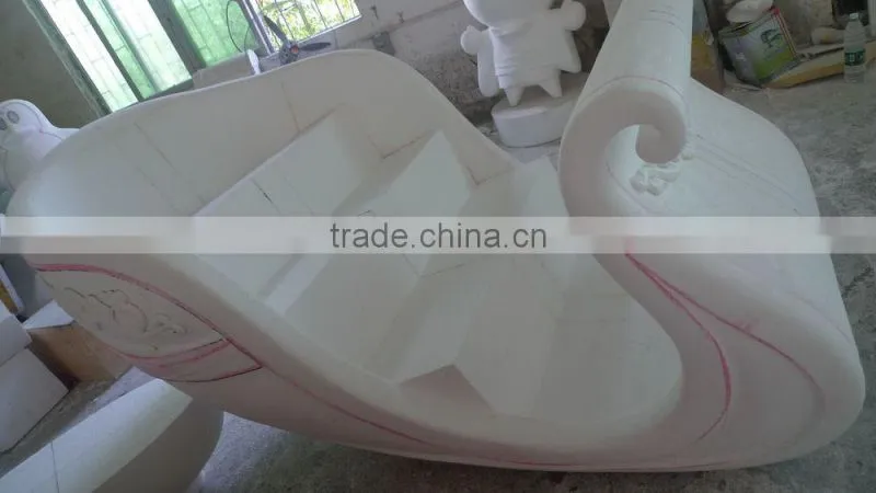Decorative Christmas santa sleigh decorations indoors or outdoors fibreglass red sleigh