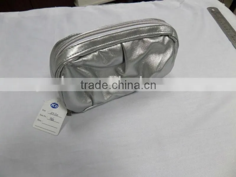 silver pvc cosmetic bags with zipper 2015