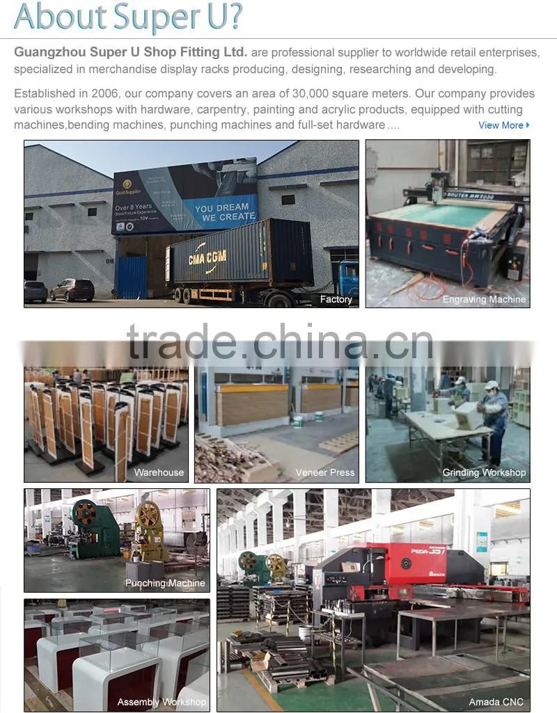 Best price durable wonden customized glass display cabinets
