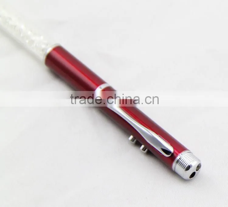 3 in 1 crystal stylus LED pen / electric led stylus pen / stylus touch pen with led light