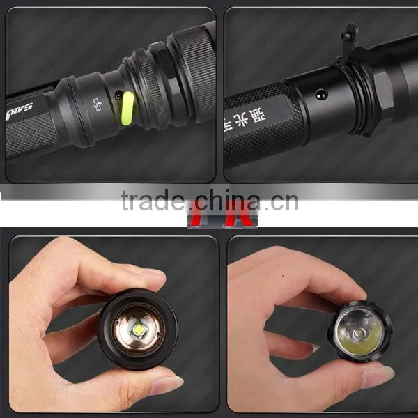 S16 IPX5 Waterproof 18650 Rechargeable 400lumens T6 LED High Power Police Security Led Flashlight