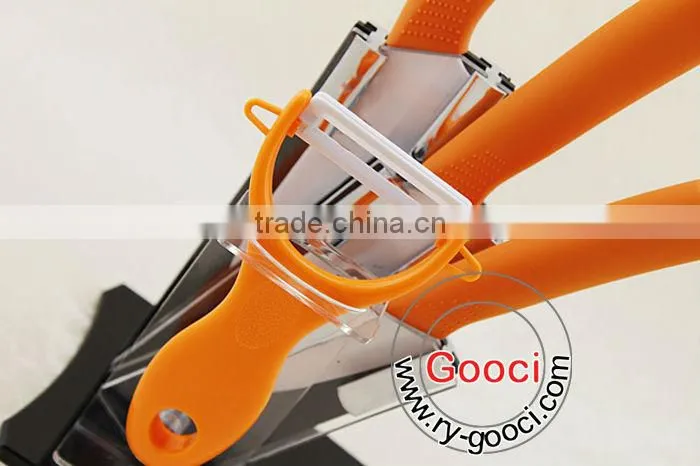 BLACK Handle WHITE BLADE Professional chefs and home cooks 3"+ 4"+ 5"+Peeler Kitchen Ceramic knife Set