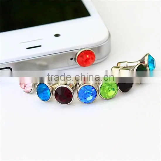 Luxurious Design diamond dust plug for 3.5mm earphone dust plug