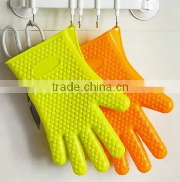 High quality Kitchen Heat Resistant Silicone Glove/ Oven Pot Holder Baking BBQ Cooking Mitts
