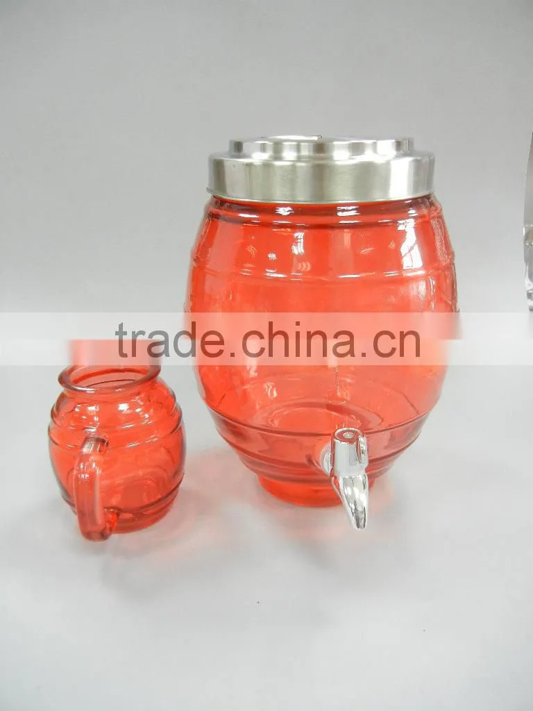 glass water dispenser with mason jar
