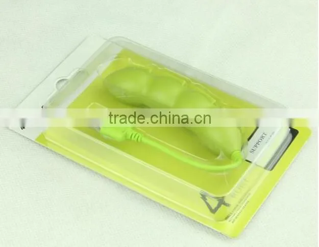 wholesale lovely vegetables 4 port usb hub with peas shape