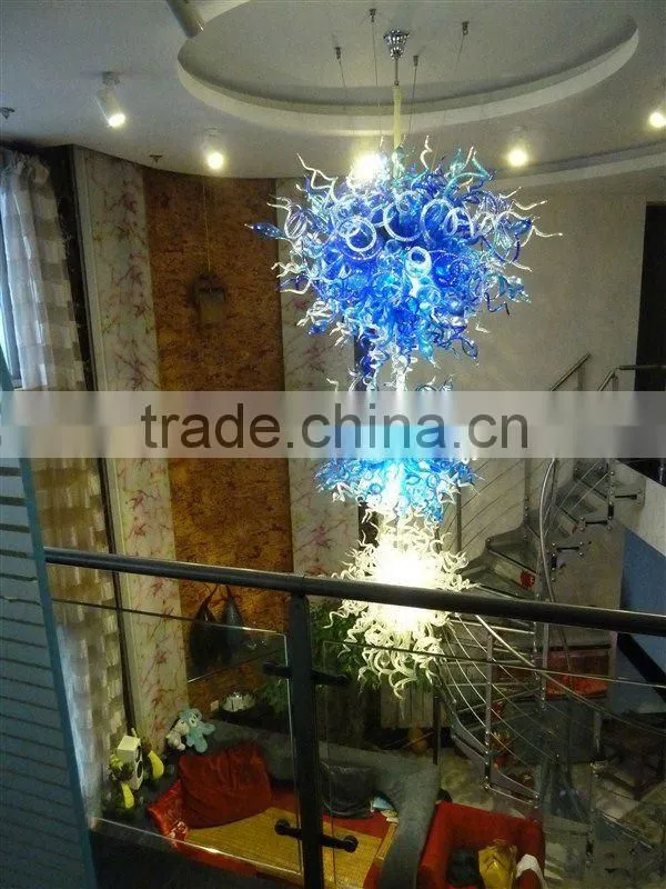 hand made glass lighting with three storey height and Decorative art glass xo-20120710 and hotel glass project