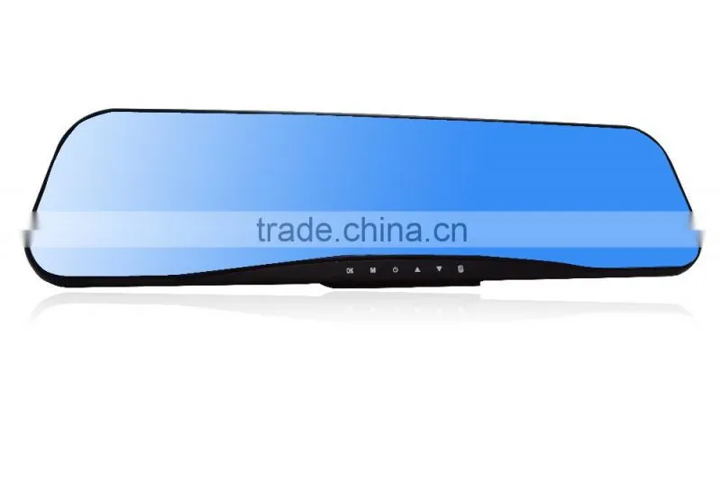 Newest 4.3 Inch Car Black Box Dual Lens Video Recorder Dash Cam Rearview Mirror Car Camera 1080P HD Car DVR