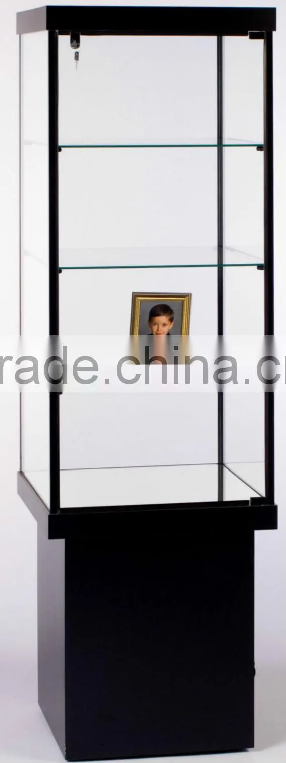 display cabinet Square Tower Case black frame Rectangular Wall Case