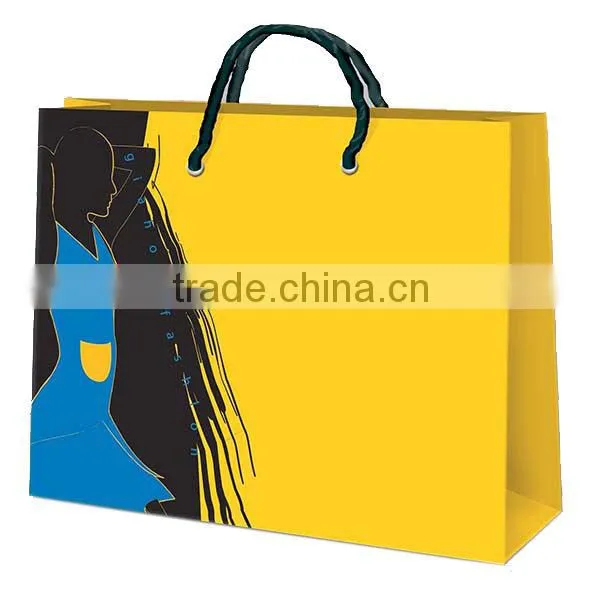 Custom print folded shopping gift paper bag