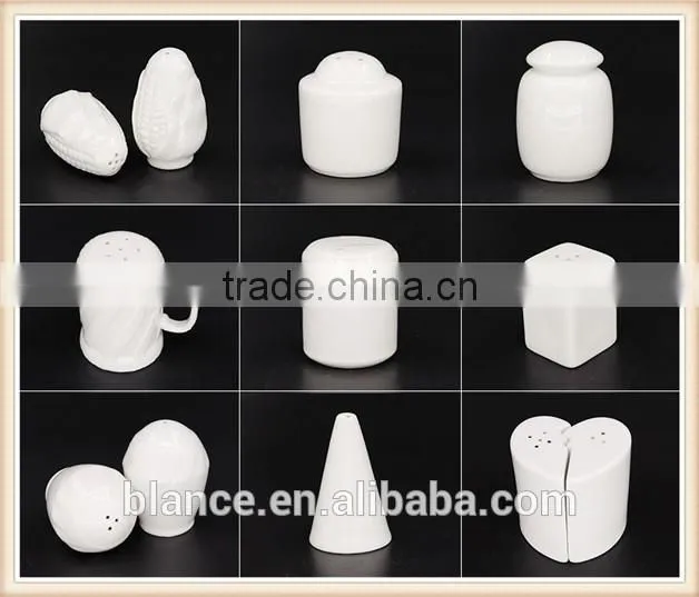 simple white ceramic salt and pepper shaker
