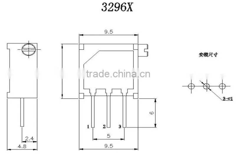 3296X 8mm gold metal knob potentiometer