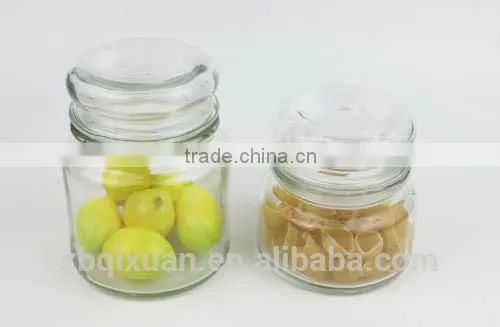 Round Clear Glass Candle Jar with Glass Lid
