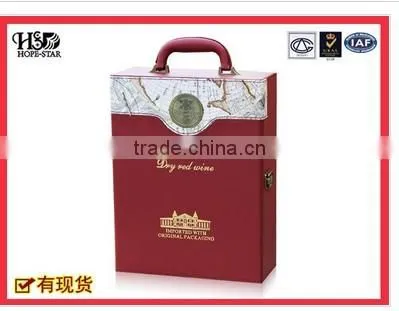 Red luxury boxes for wine with accessories