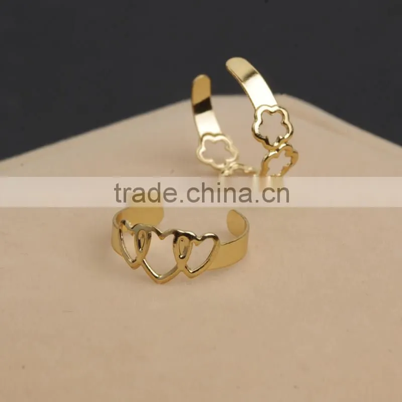 Women's Flower & Heart Shape Adjustable Finger Ring