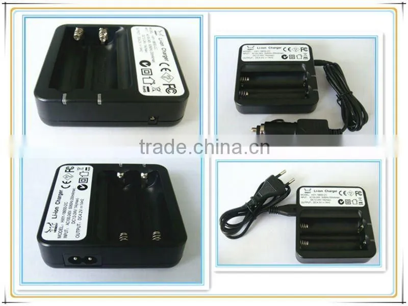 2pcs li-ion 18650 18770 battery ac charger with balck and white color