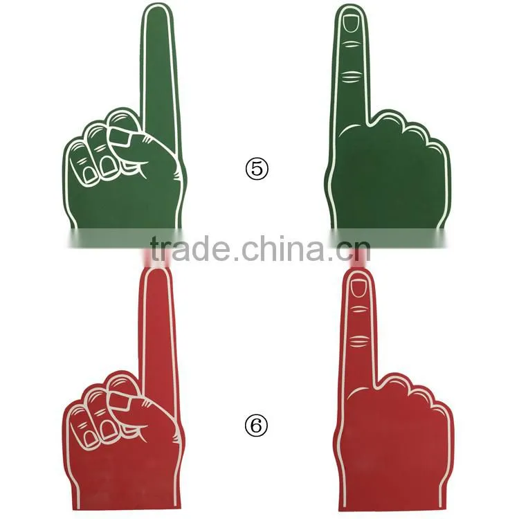 Melors Yellow eva foam cheering hand,foam hands for sports fans,EVA foam cheering thumbs up hand/silk print eva foam hand