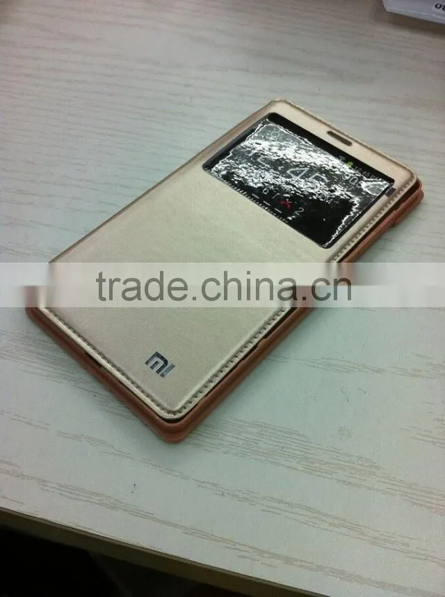 2015 new mobile phone cover pu phone cases for Hongmi note case, pu flip cover for Xiaomi redmi note case
