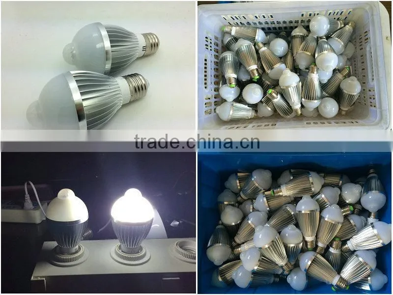 China supplier pir sensor bulb E27 B22 3w 5w 7w sensor led lights