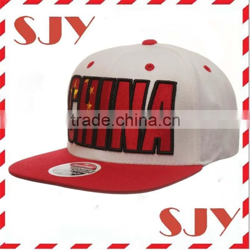 Two Tone Custom 3D Embroidery Flat Bill Baseball Hat
