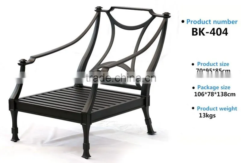 Aluminum Outdoor Leisure Lounge Metal Armchair Furniture Chair