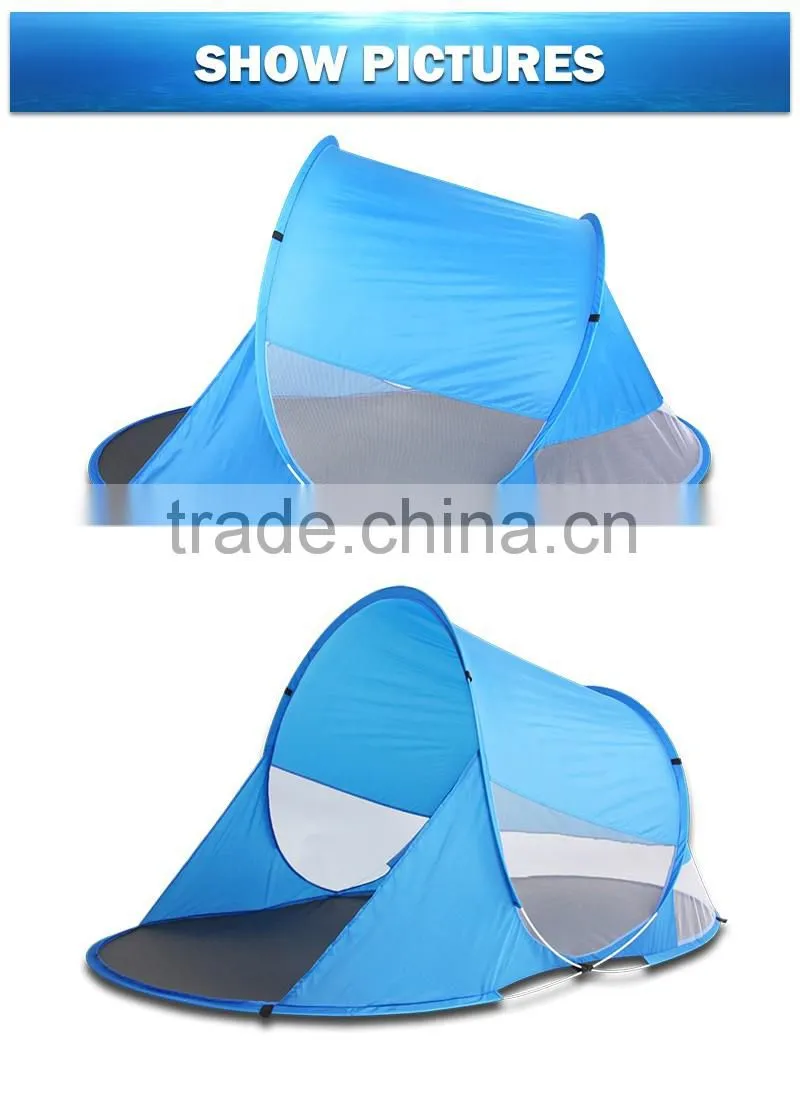 High Silver Coated Polyester Pop up Beach Tent